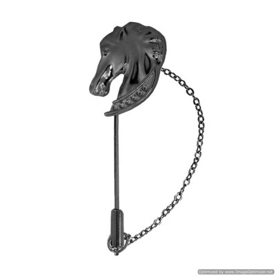 Grey Horse Head Chain Western Lapel Stick/Lapel pin/Brooch/Coller Pin/Shirt Stud For Men 